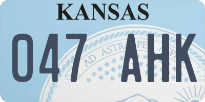 KS license plate 047AHK