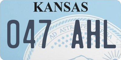 KS license plate 047AHL