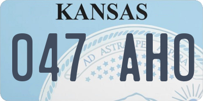 KS license plate 047AHO