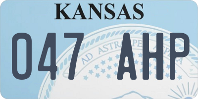 KS license plate 047AHP