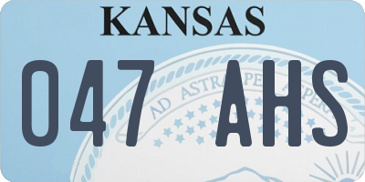 KS license plate 047AHS