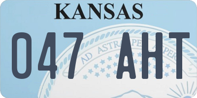KS license plate 047AHT