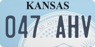 KS license plate 047AHV