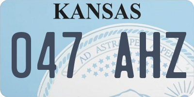 KS license plate 047AHZ