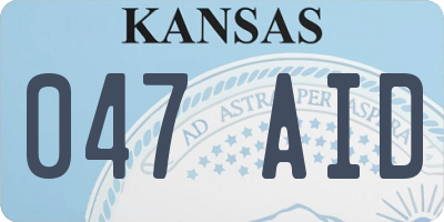 KS license plate 047AID
