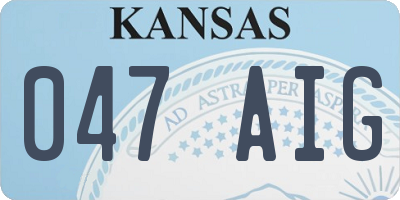 KS license plate 047AIG