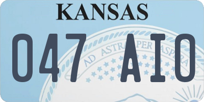 KS license plate 047AIO