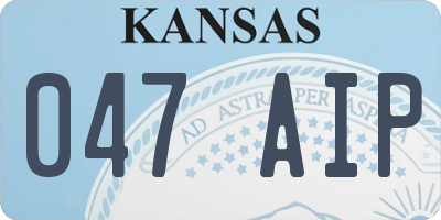 KS license plate 047AIP