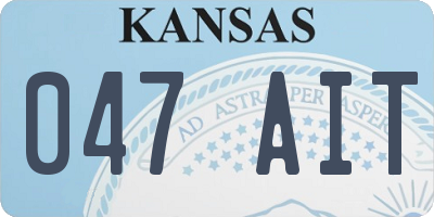 KS license plate 047AIT
