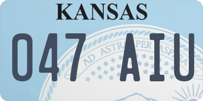 KS license plate 047AIU