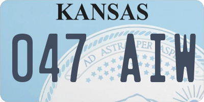 KS license plate 047AIW