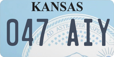 KS license plate 047AIY