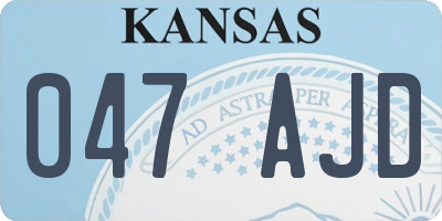KS license plate 047AJD