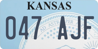 KS license plate 047AJF