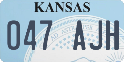 KS license plate 047AJH