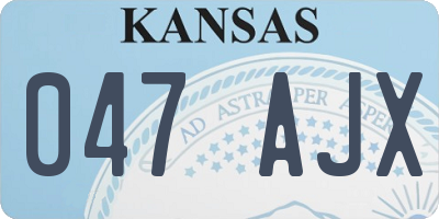KS license plate 047AJX