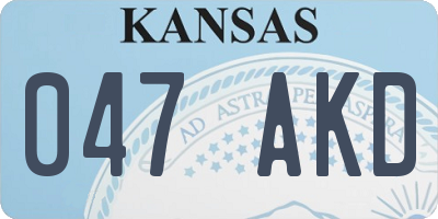 KS license plate 047AKD