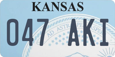 KS license plate 047AKI
