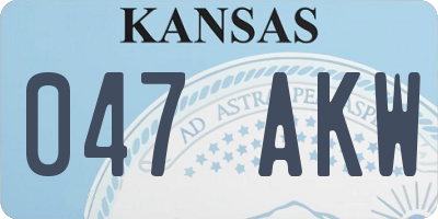 KS license plate 047AKW