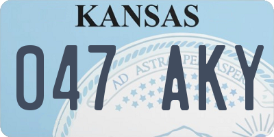 KS license plate 047AKY