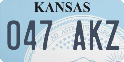 KS license plate 047AKZ