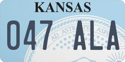 KS license plate 047ALA