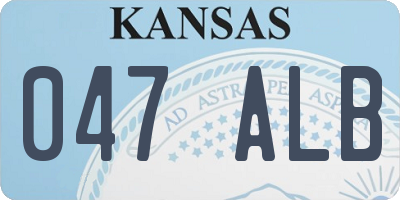 KS license plate 047ALB