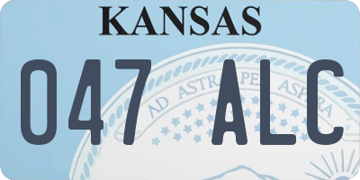 KS license plate 047ALC
