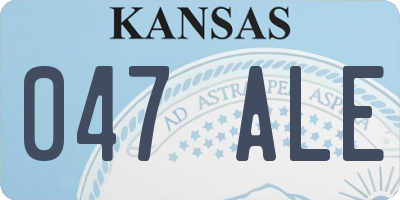 KS license plate 047ALE