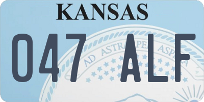 KS license plate 047ALF