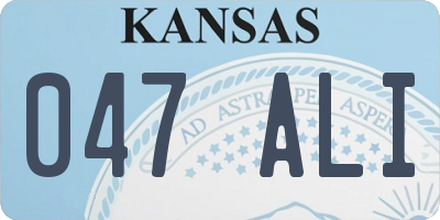 KS license plate 047ALI