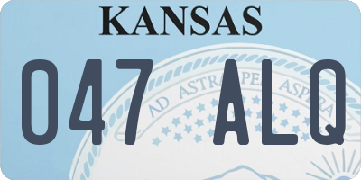 KS license plate 047ALQ