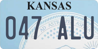 KS license plate 047ALU