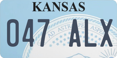 KS license plate 047ALX