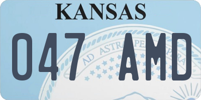 KS license plate 047AMD
