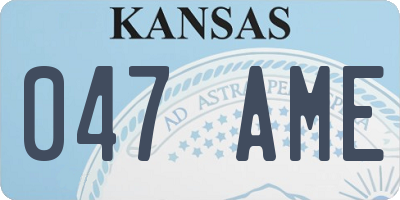 KS license plate 047AME