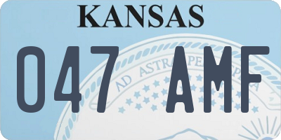 KS license plate 047AMF