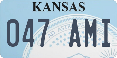 KS license plate 047AMI