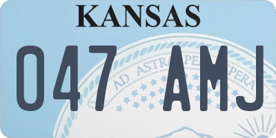 KS license plate 047AMJ