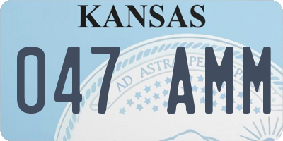 KS license plate 047AMM