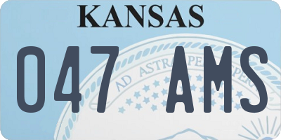 KS license plate 047AMS