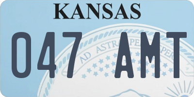 KS license plate 047AMT