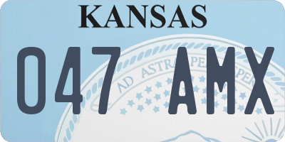 KS license plate 047AMX