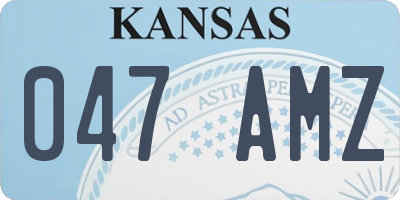 KS license plate 047AMZ