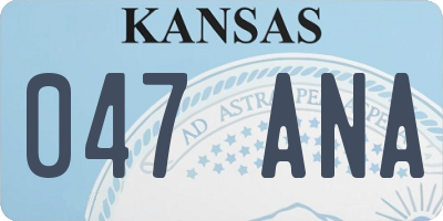KS license plate 047ANA