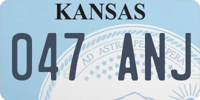 KS license plate 047ANJ