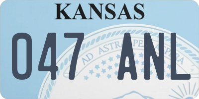 KS license plate 047ANL