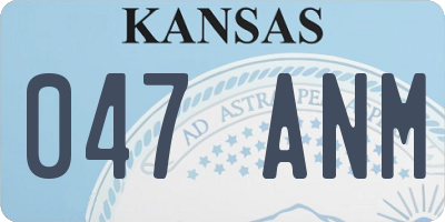 KS license plate 047ANM
