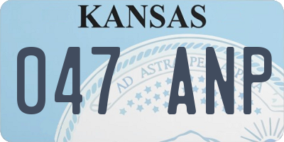 KS license plate 047ANP