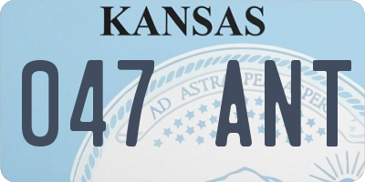 KS license plate 047ANT